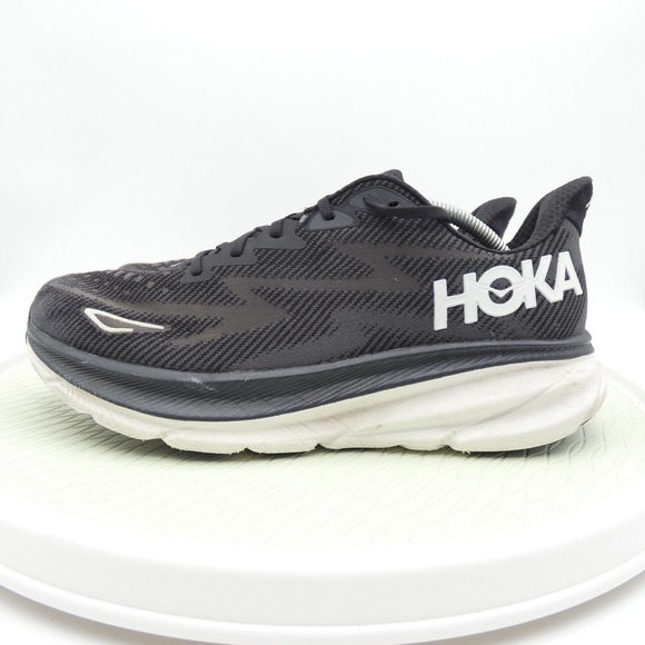 Hoka Clifton 9 Mens 12.5 D Black White Running Shoes Sneakers 1127895 BWHT main image 9